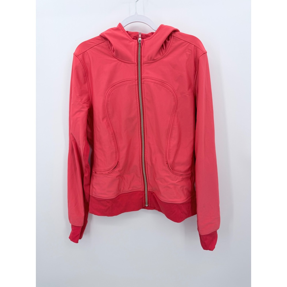 Lululemon Uba Scuba Hoodie Women 12 Love Red Full Zip Water Resistant